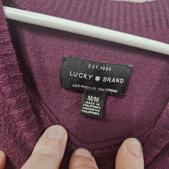 Lucky Brand Purple Long Sleeve Tee With Side Slits! - Picture 2 of 5